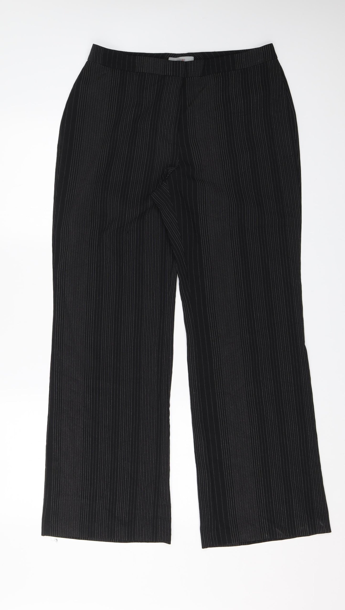 Womens UK Size 14 Marks and Spencer Regular Fit Dress Pants Black Trousers