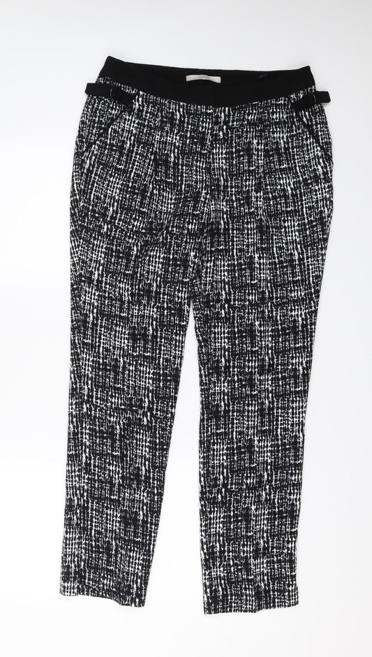 George Womens Black Animal Print  Trousers  Size 10 L26 in