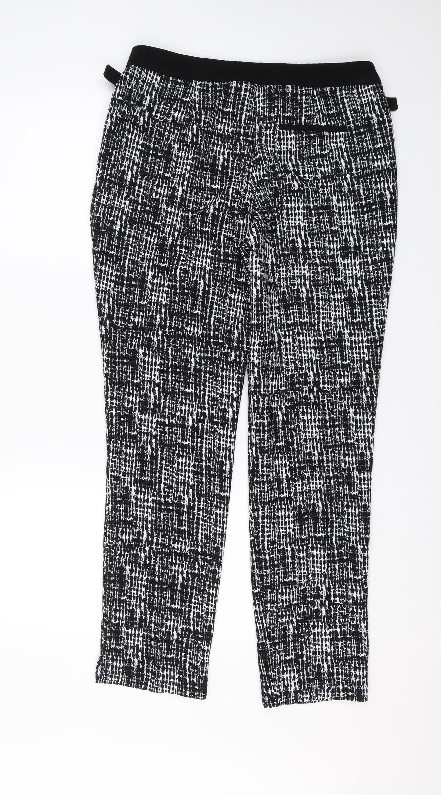 George Womens Black Animal Print  Trousers  Size 10 L26 in