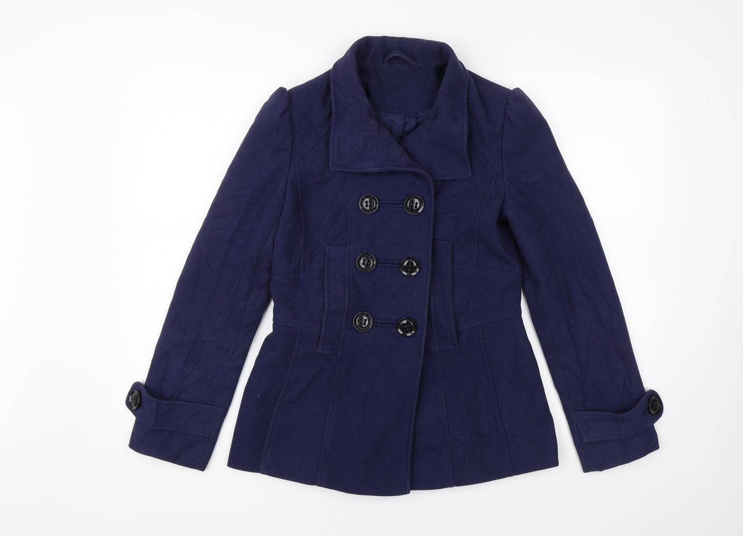 F&F Womens Blue   Pea Coat Jacket Size 8