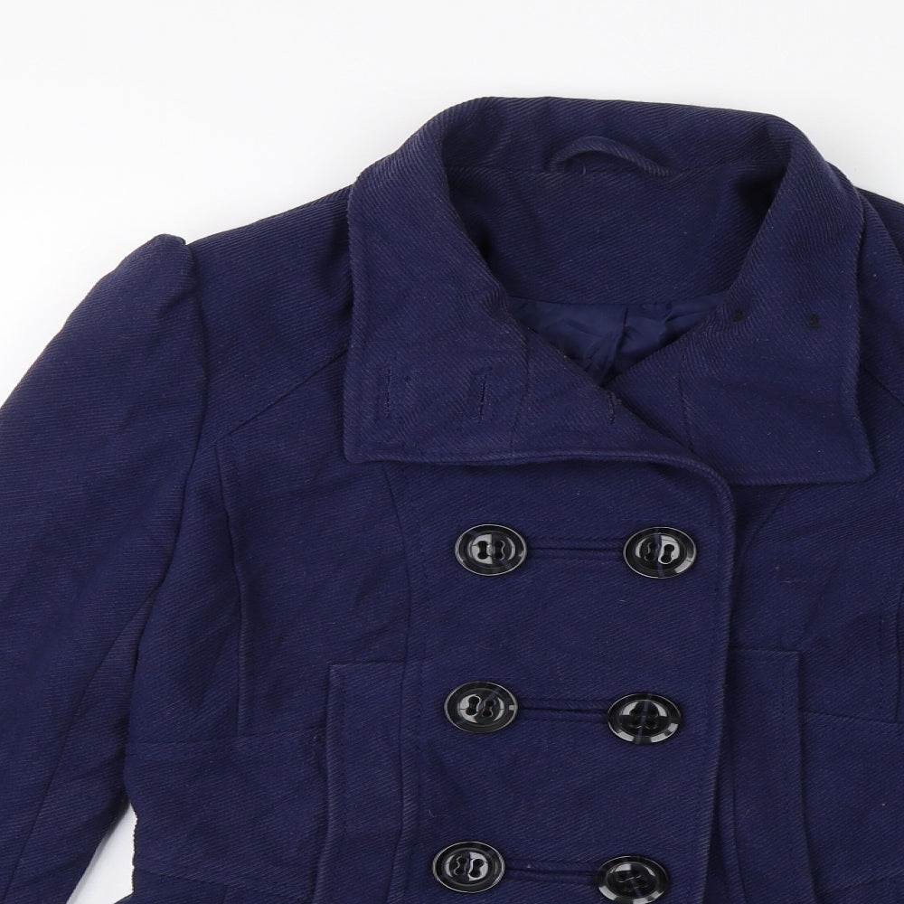 F&F Womens Blue   Pea Coat Jacket Size 8