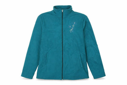 Womens UK Size L Anne De Lancay Blue Full Zip Jumper