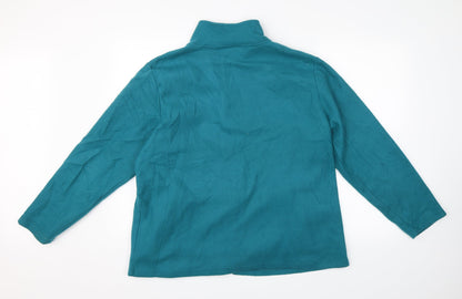 Womens UK Size L Anne De Lancay Blue Full Zip Jumper