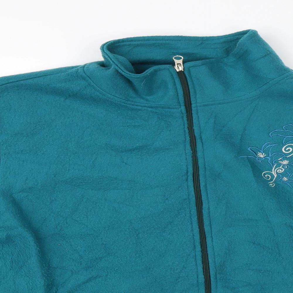 Womens UK Size L Anne De Lancay Blue Full Zip Jumper