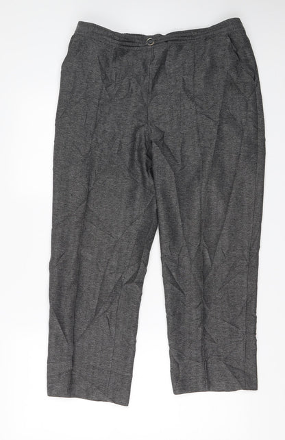 Womens UK Size 14 M&S Regular Fit Capri Grey Trousers