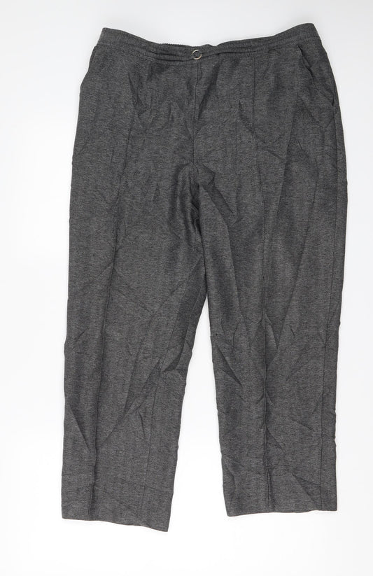 M&S Womens Grey   Capri Trousers Size 14 L23 in