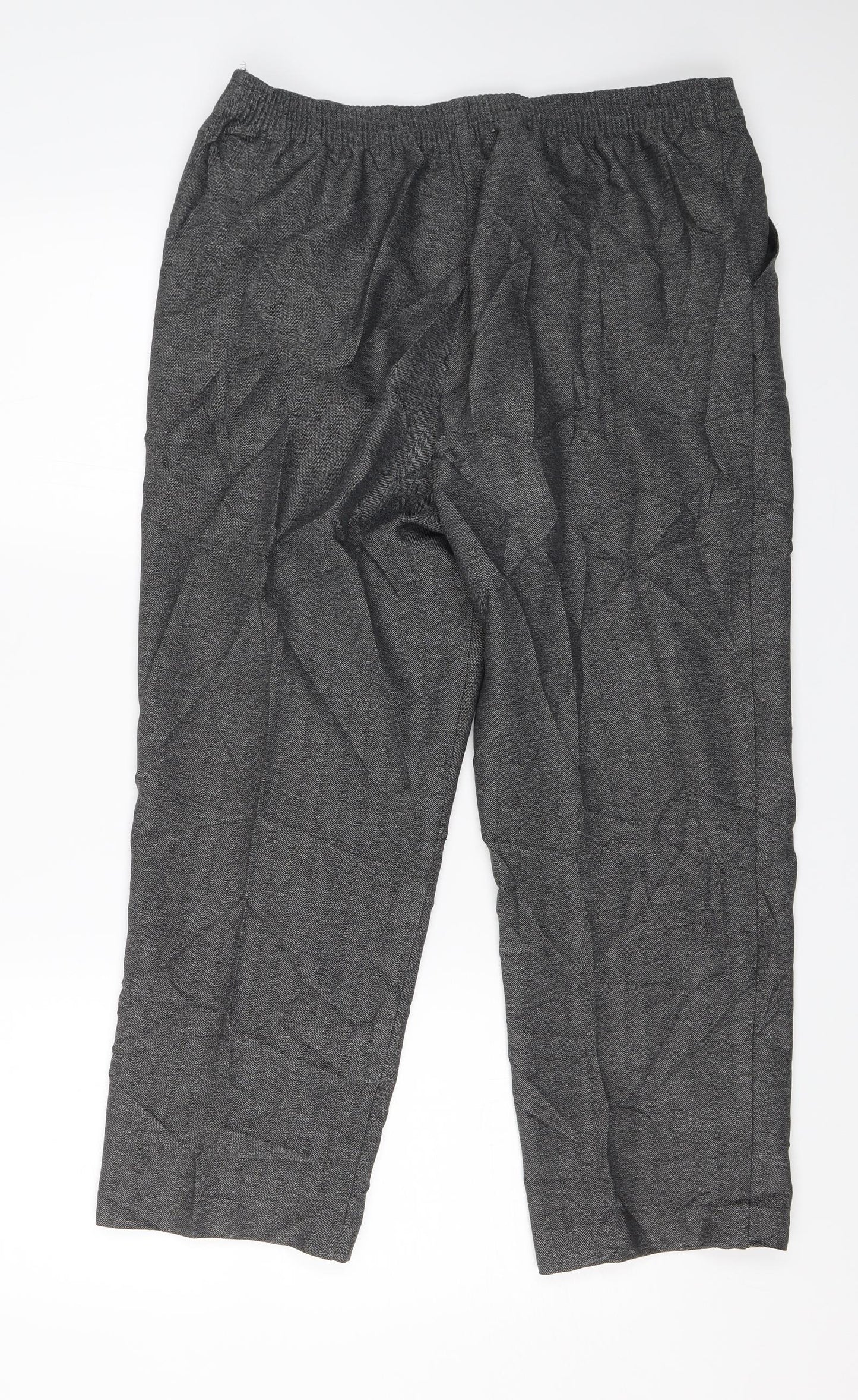 Womens UK Size 14 M&S Regular Fit Capri Grey Trousers