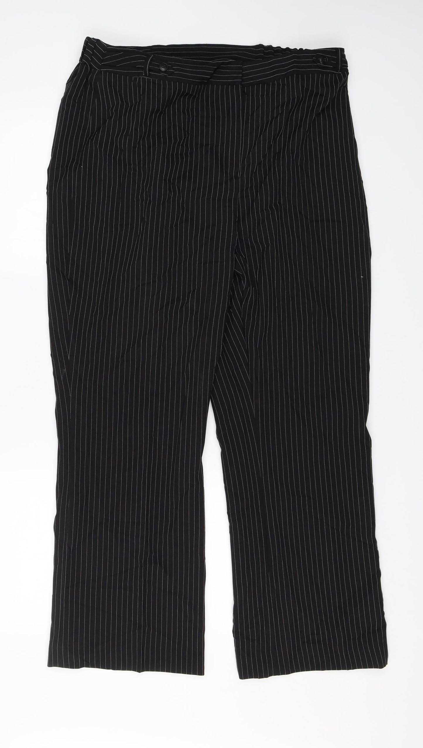 Womens UK Size 18 Wardrobe Regular Fit Dress Pants Black Trousers