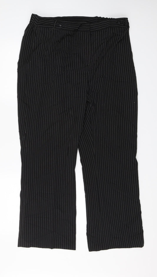 Womens UK Size 18 Wardrobe Regular Fit Dress Pants Black Trousers