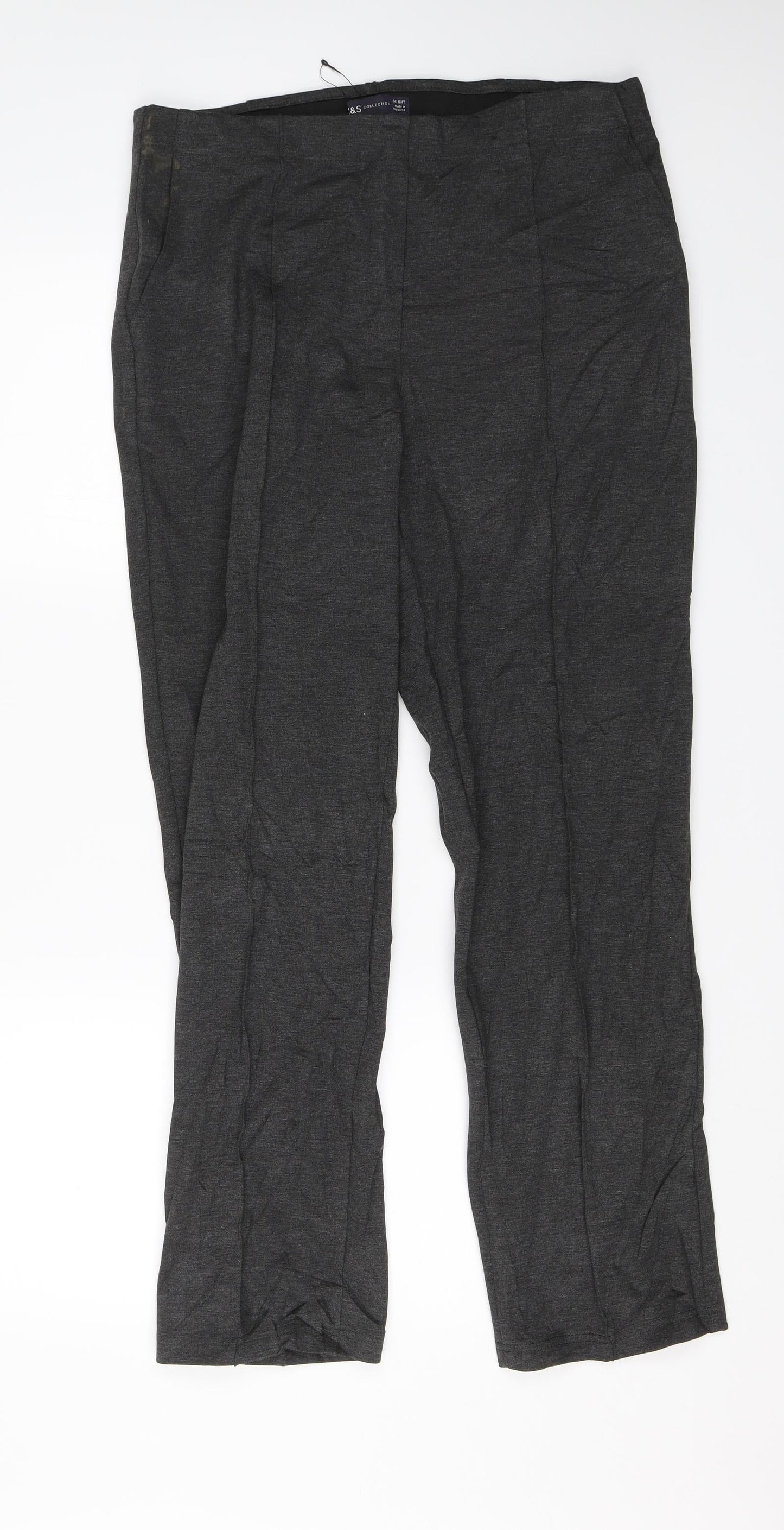 M&S Womens Grey   Trousers  Size 14 L27 in