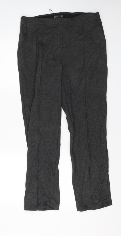 M&S Womens Grey   Trousers  Size 14 L27 in