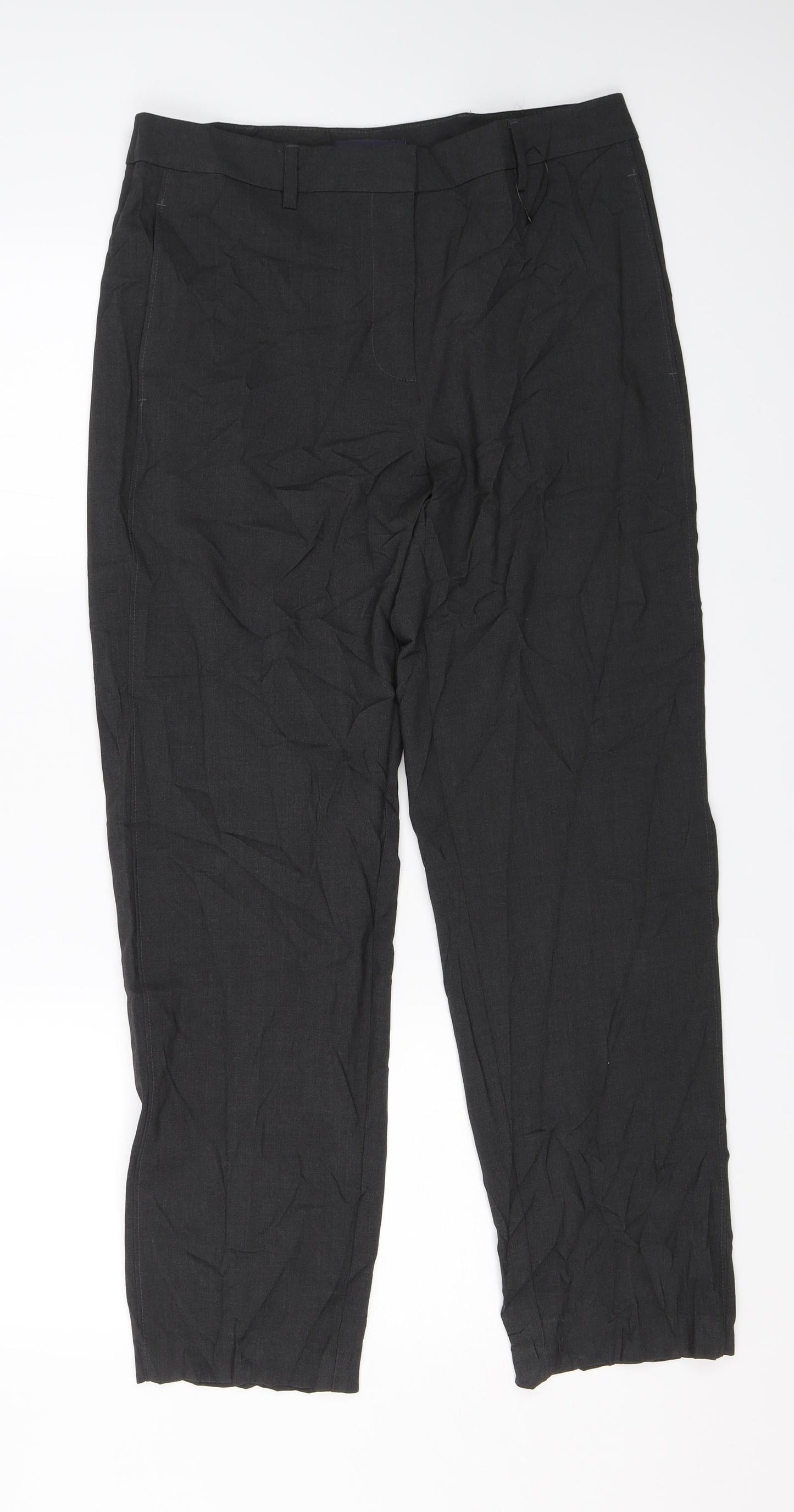Womens UK Size 12 M&S Regular Fit Dress Pants Grey Trousers