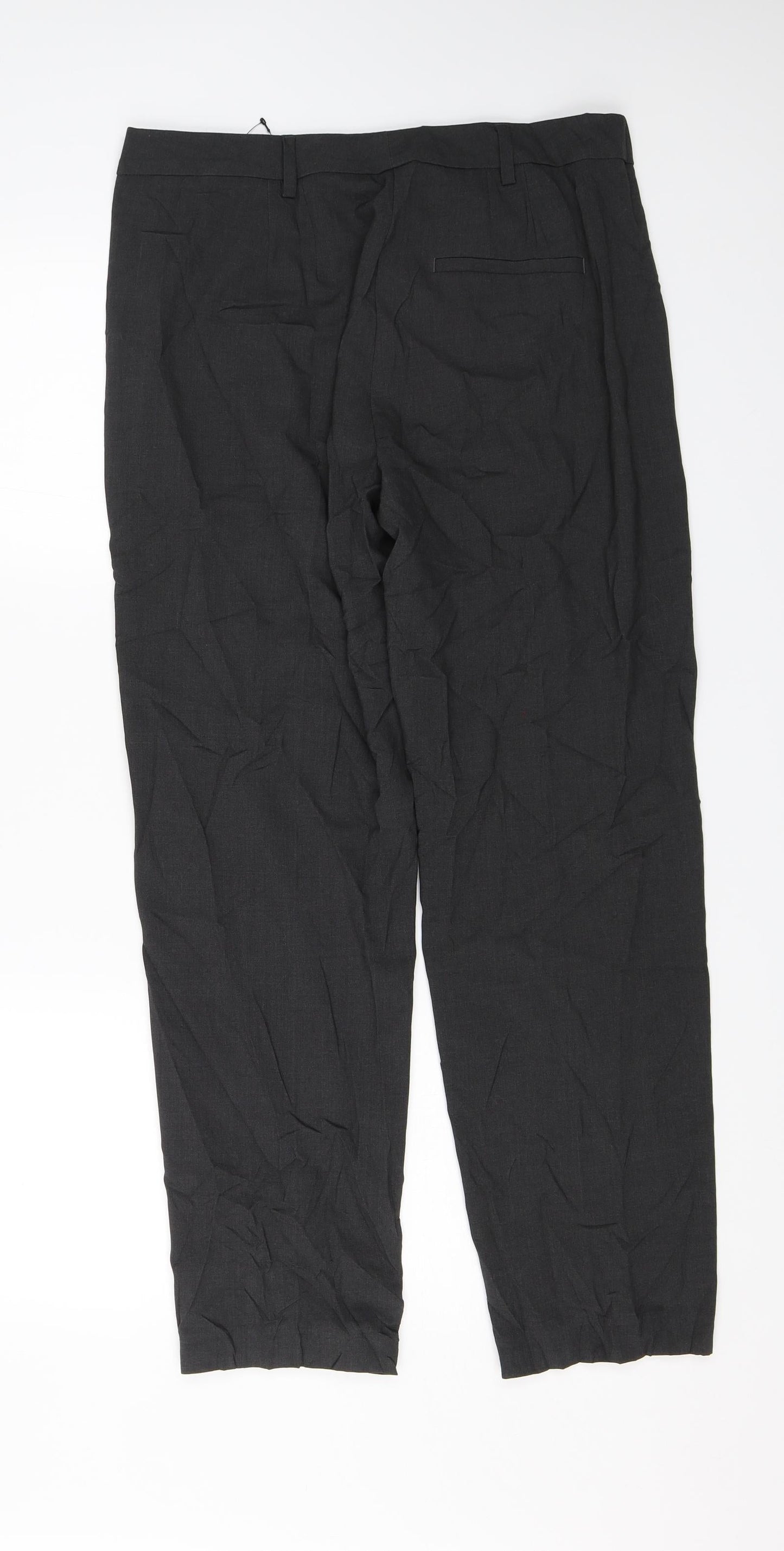 Womens UK Size 12 M&S Regular Fit Dress Pants Grey Trousers