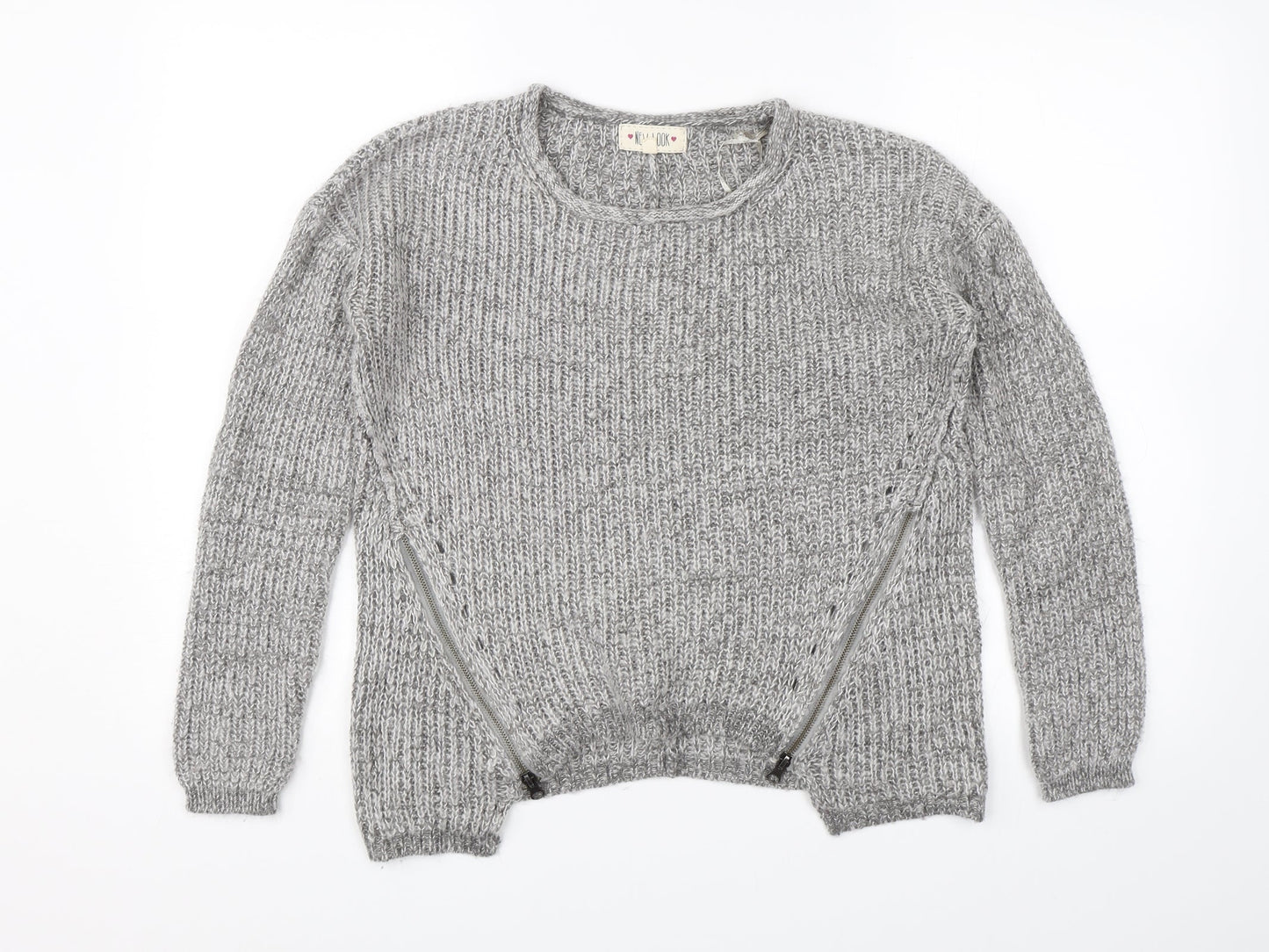 Womens UK Size 10 New Look Grey Pullover Jumper