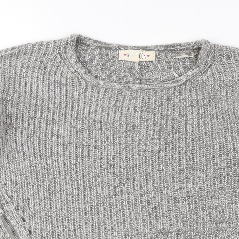 Womens UK Size 10 New Look Grey Pullover Jumper