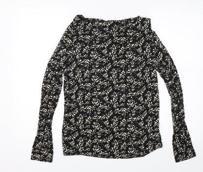 ESMARA Womens Black Floral  Basic Blouse Size S