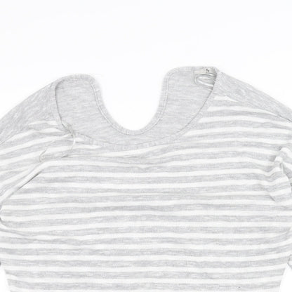 TU Womens Grey Striped  Basic T-Shirt Size 14