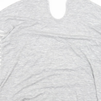 TU Womens Grey Striped  Basic T-Shirt Size 14