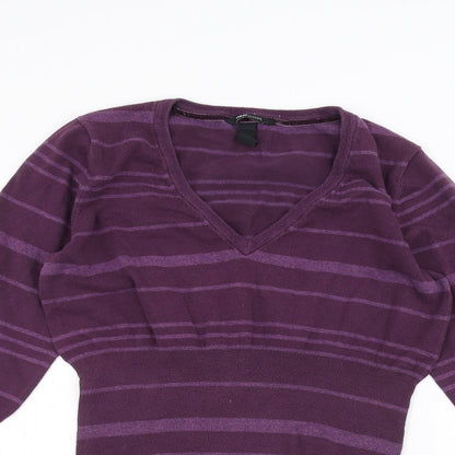 H&M Womens Purple Striped  A-Line  Size L