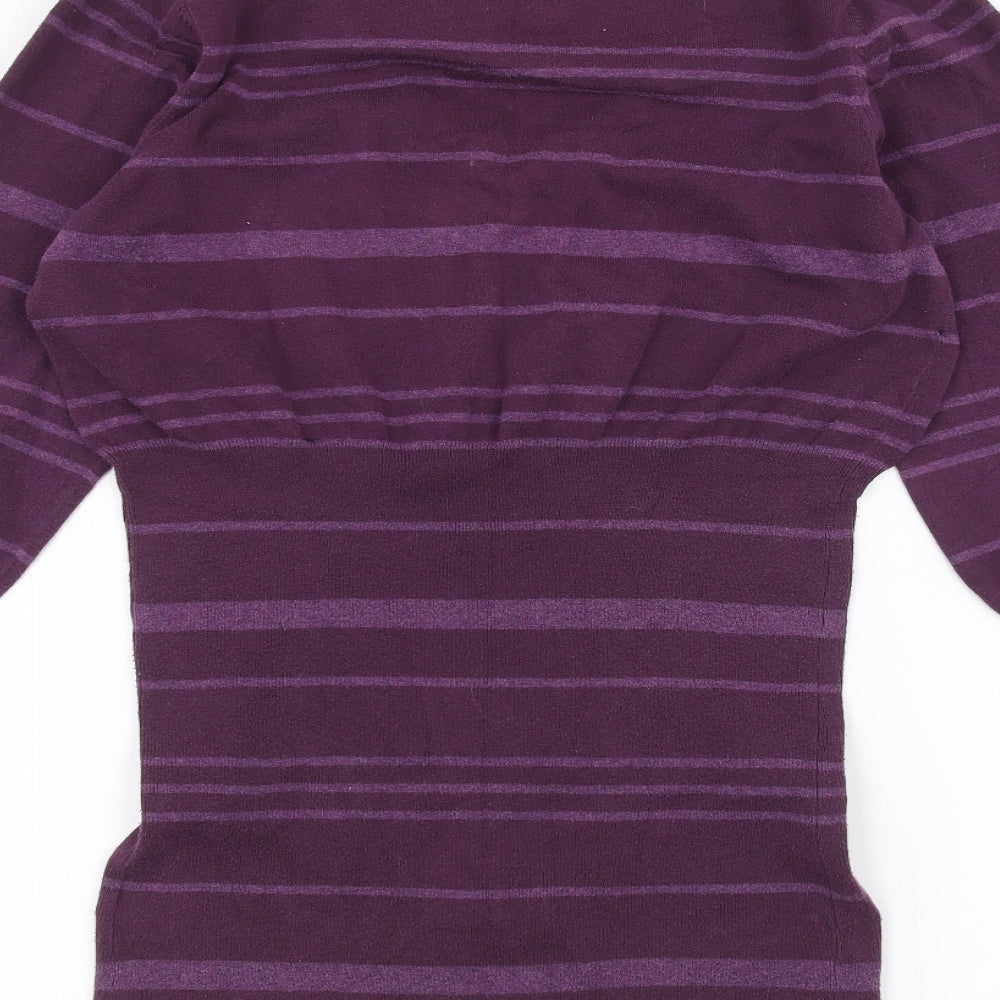 H&M Womens Purple Striped  A-Line  Size L