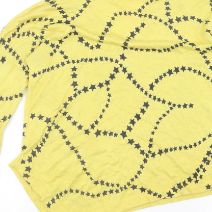 Womens UK Size XS marble Yellow Pullover Jumper