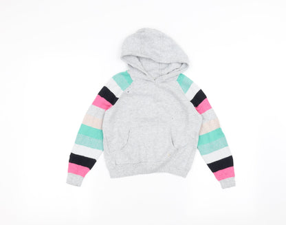 Minti Girls Grey   Pullover Hoodie Size 7 Years