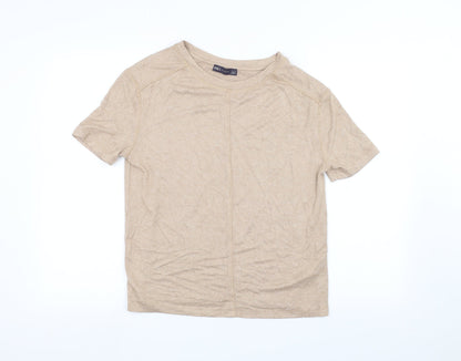 Womens UK Size S Marks and Spencer Brown Basic T-Shirt