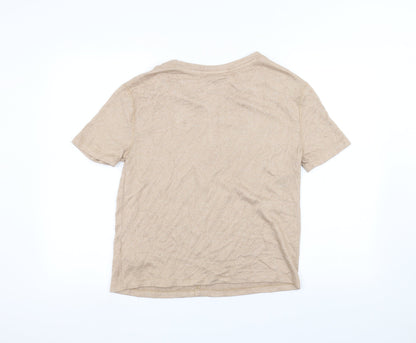 Womens UK Size S Marks and Spencer Brown Basic T-Shirt