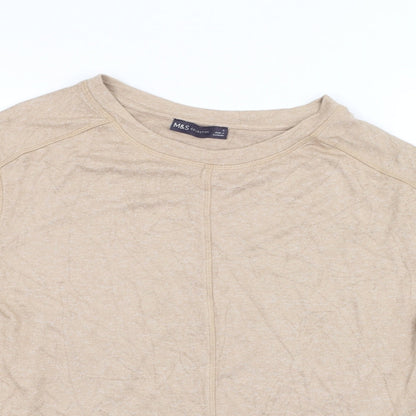 Womens UK Size S Marks and Spencer Brown Basic T-Shirt