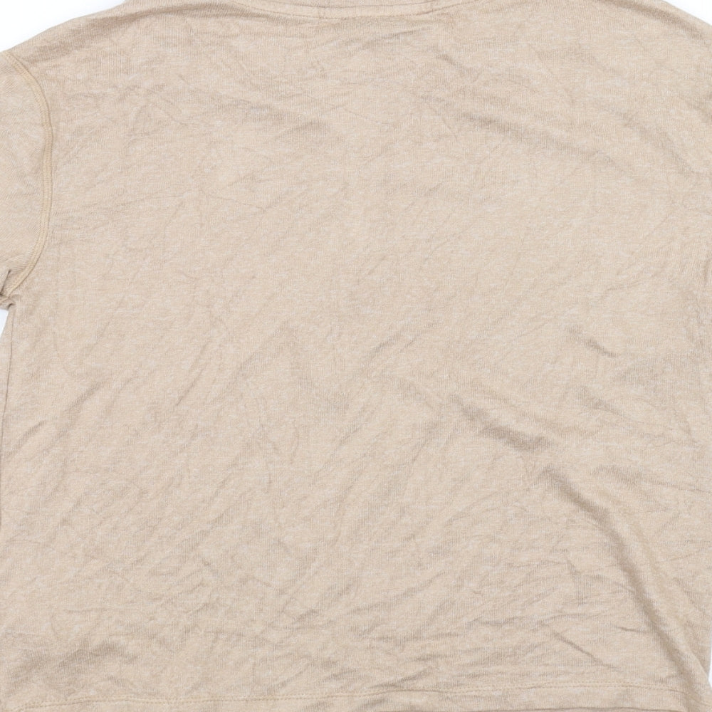 Womens UK Size S Marks and Spencer Brown Basic T-Shirt