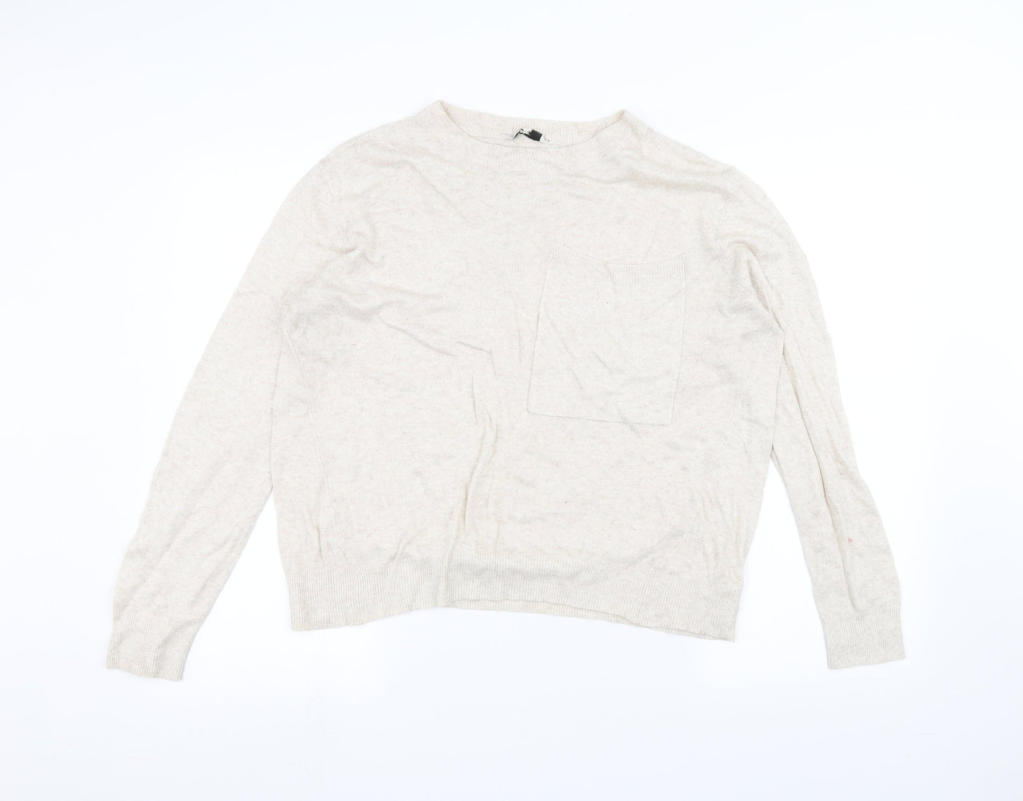 Womens UK Size 14 Papaya Beige Pullover Jumper