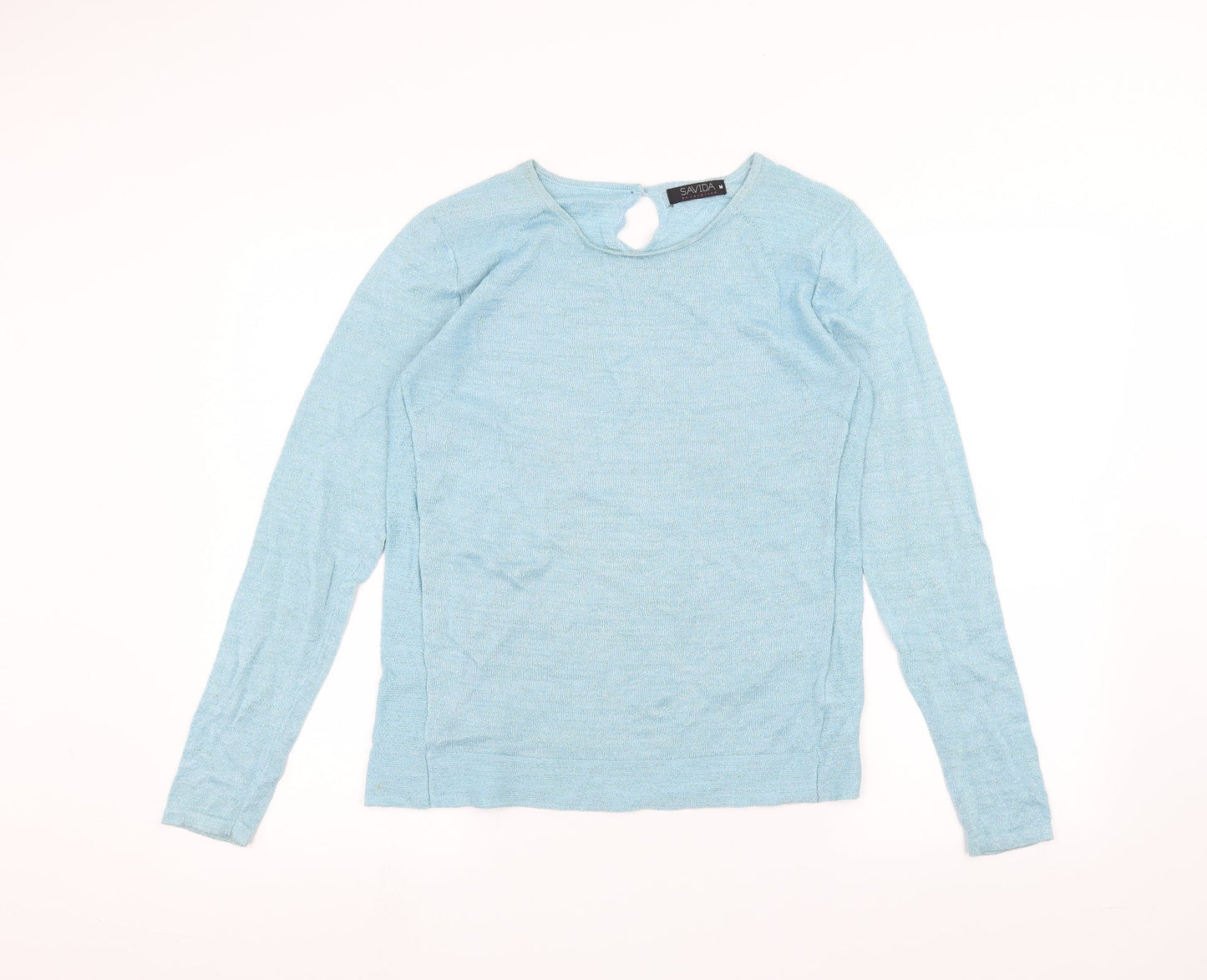 Womens UK Size M Savida Blue Basic T-Shirt