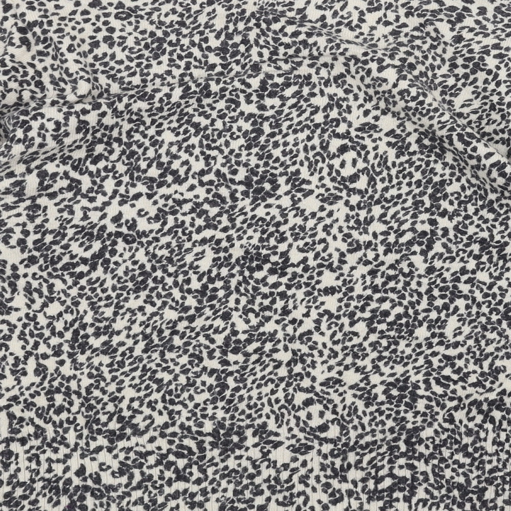 TU Womens White Animal Print  Cardigan Jumper Size 14