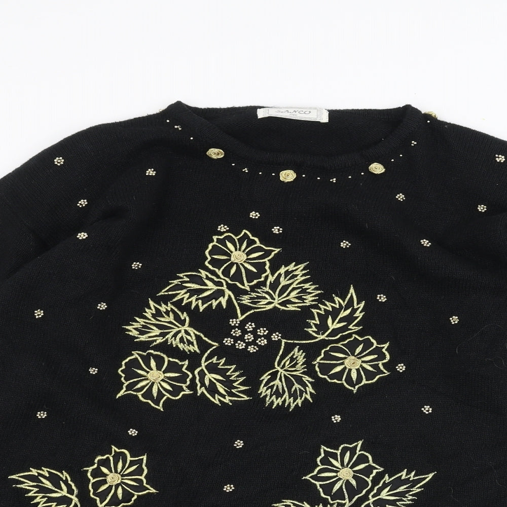 Sanco Womens Black   Pullover Jumper One Size