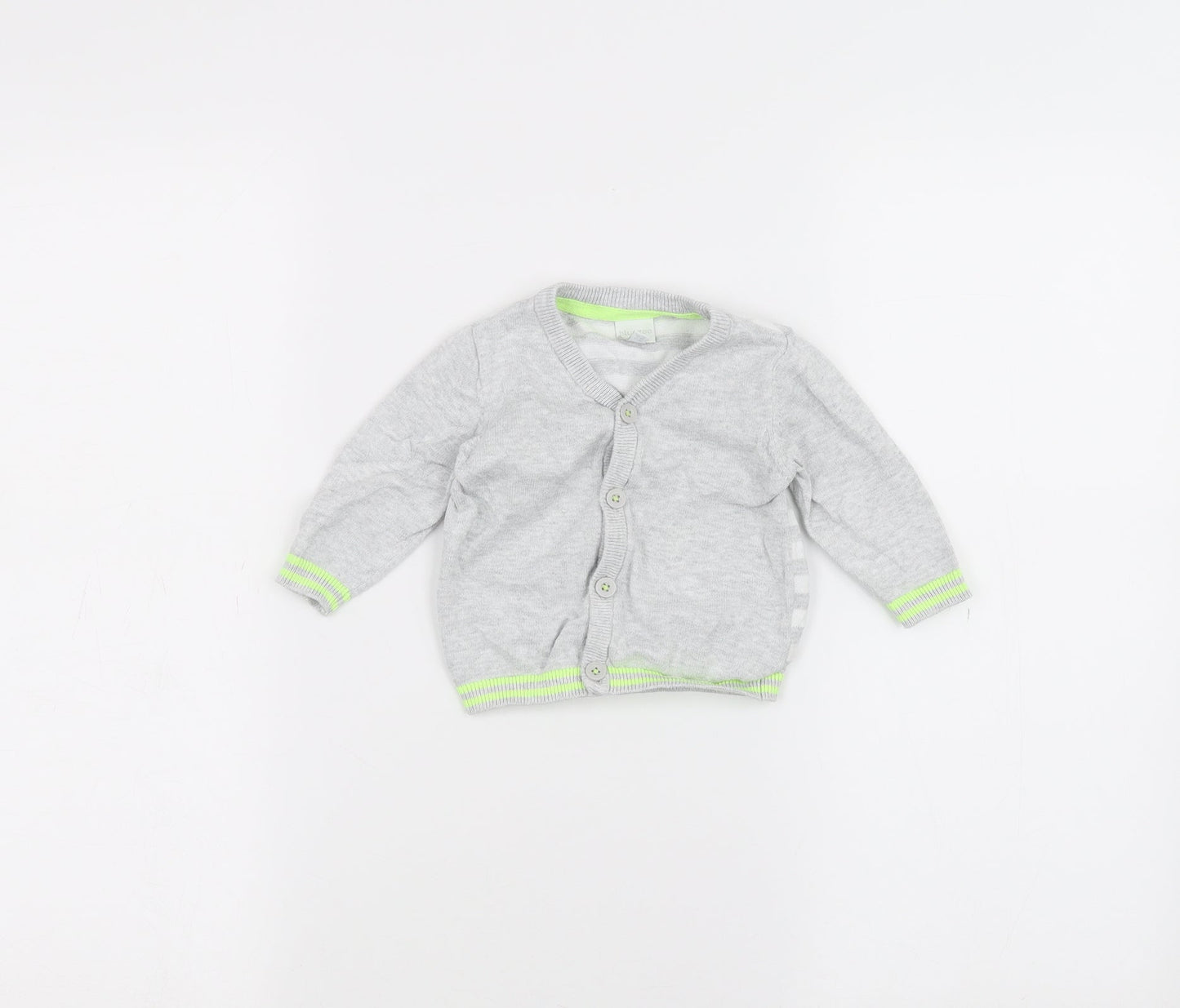 Blue Zoo Baby Grey Striped  Cardigan Jumper Size 3-6 Months