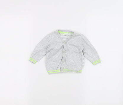 Blue Zoo Baby Grey Striped  Cardigan Jumper Size 3-6 Months