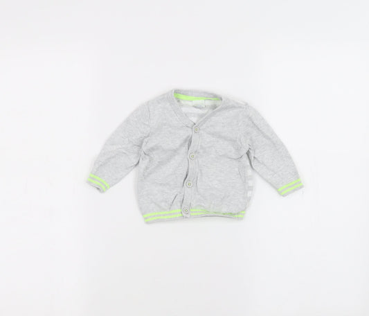 Blue Zoo Baby Grey Striped  Cardigan Jumper Size 3-6 Months