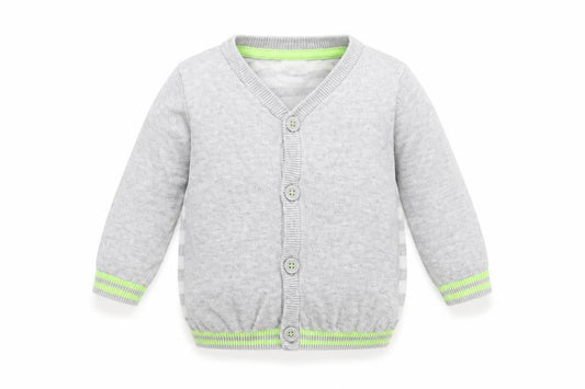 Blue Zoo Baby Grey Striped  Cardigan Jumper Size 3-6 Months