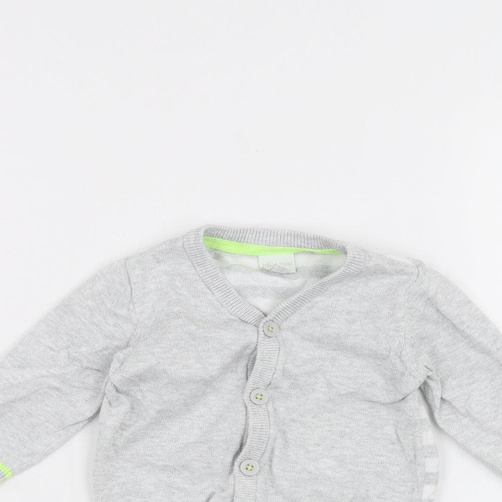 Blue Zoo Baby Grey Striped  Cardigan Jumper Size 3-6 Months
