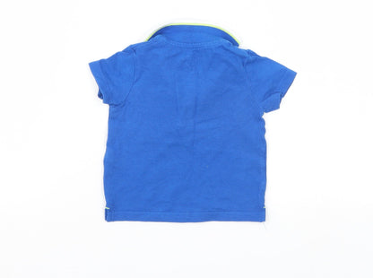 Fred & Flo Boys Blue   Basic Polo Size 0-3 Months