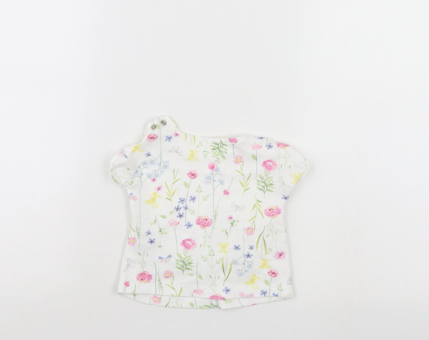 Mothercare Girls White Floral  Tunic Blouse Size 0-3 Months
