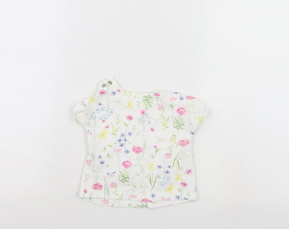 Mothercare Girls White Floral  Tunic Blouse Size 0-3 Months