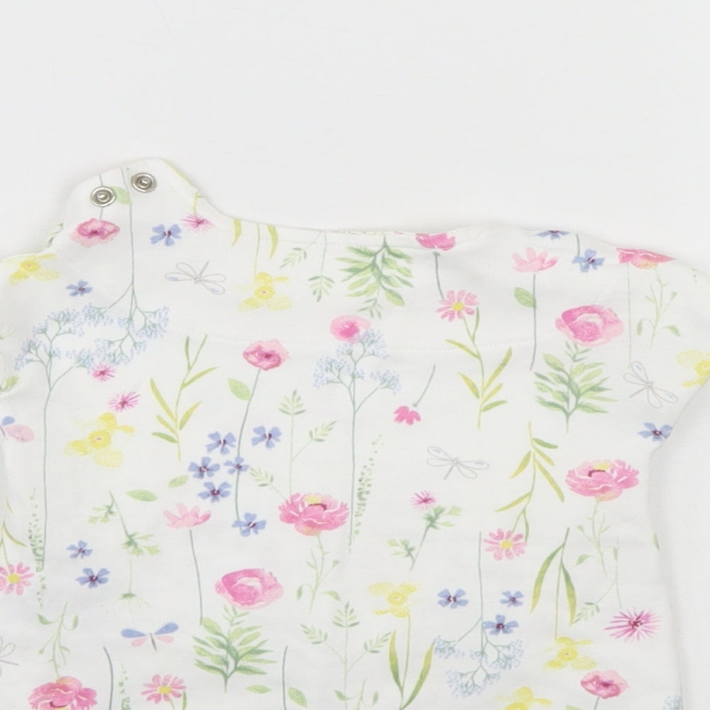 Mothercare Girls White Floral  Tunic Blouse Size 0-3 Months