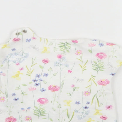 Mothercare Girls White Floral  Tunic Blouse Size 0-3 Months