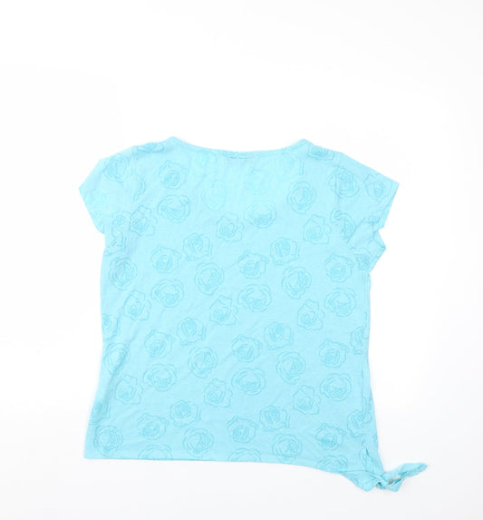 Originals Womens Blue Floral  Basic T-Shirt Size 16