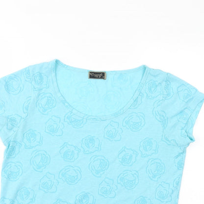 Originals Womens Blue Floral  Basic T-Shirt Size 16