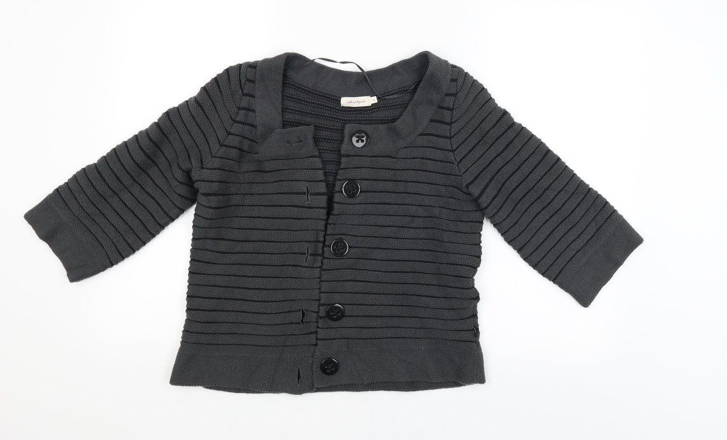 Vacknox Womens Black Striped  Cardigan Jumper Size S