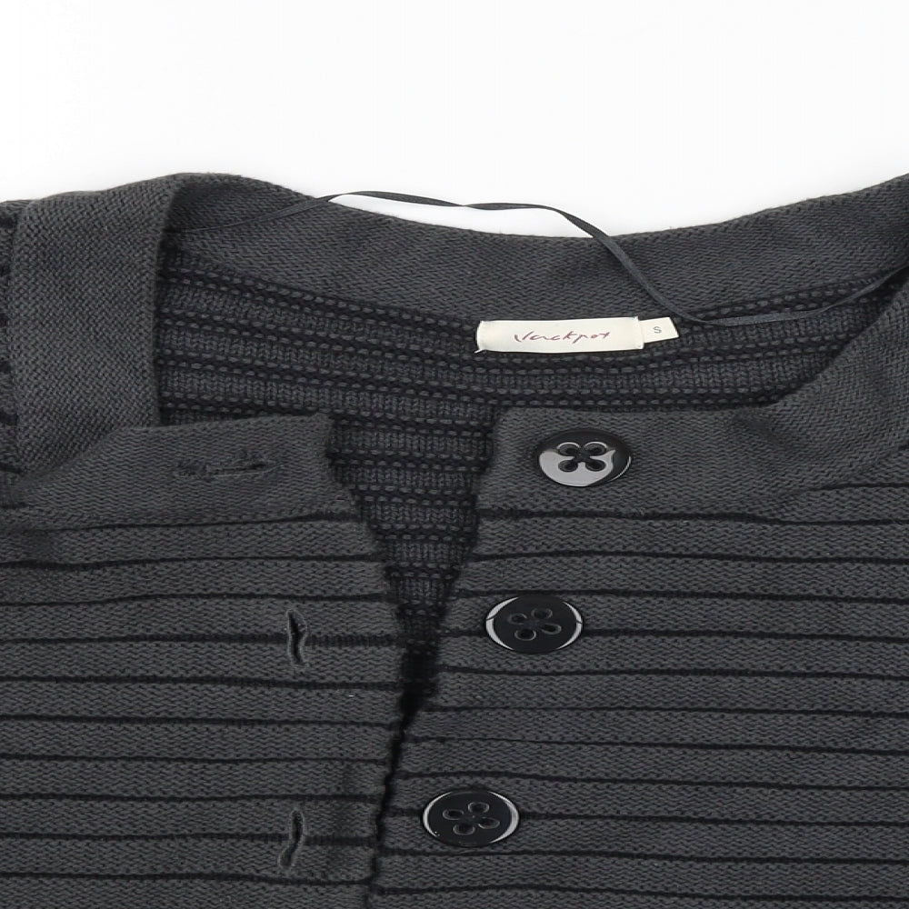 Vacknox Womens Black Striped  Cardigan Jumper Size S