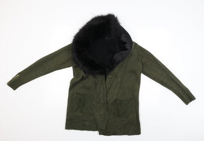 Womens UK Size 8 River Island Green Cardigan Jumper