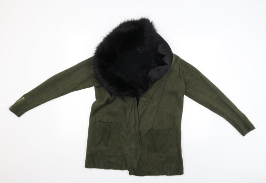 Womens UK Size 8 River Island Green Cardigan Jumper